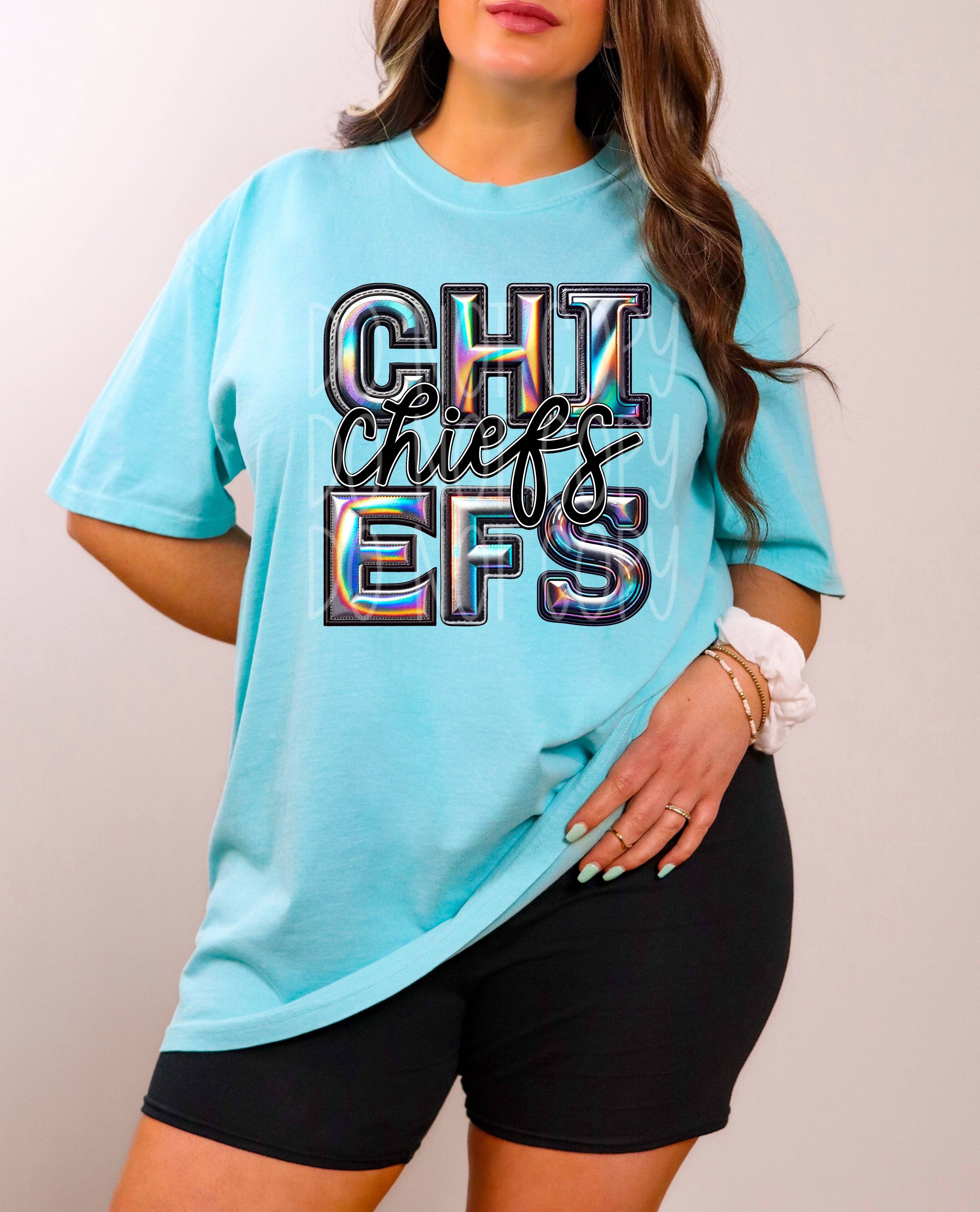 Red Dirt Transfers - Wholesale Sublimation Transfer - Chiefs Faux Holographic DTF Transfer | Trendy School Spirit DTF Transfer | Ready to Press | High Quality DTF Transfers | Fast Shipping0