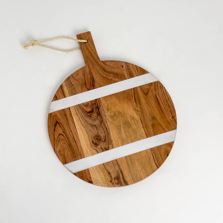 Rnd Ntrl Brd W/ Whte Strp, 3 for wholesale by India Handicrafts Inc