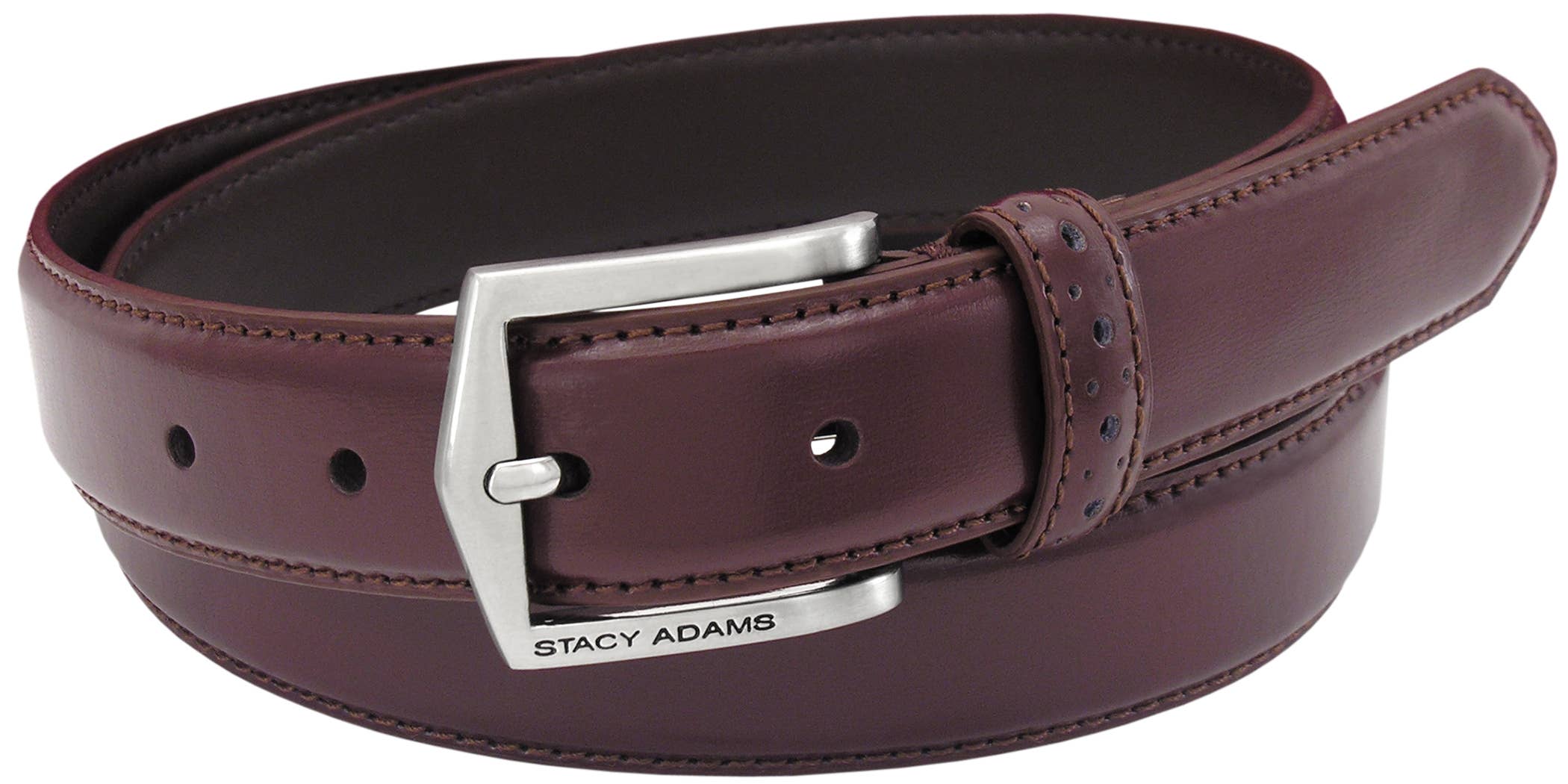 Stacy Adams - Wholesale Belt - Men's - Men's Pinseal Leather Belt with Brushed Nickel Buckle4