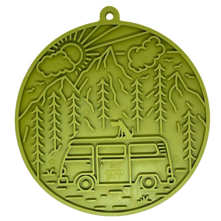 SodaPup Dog Toys - Wholesale Pet Food Mat - Dog - Camp eMat Enrichment Lick Mat With Suction Cups1