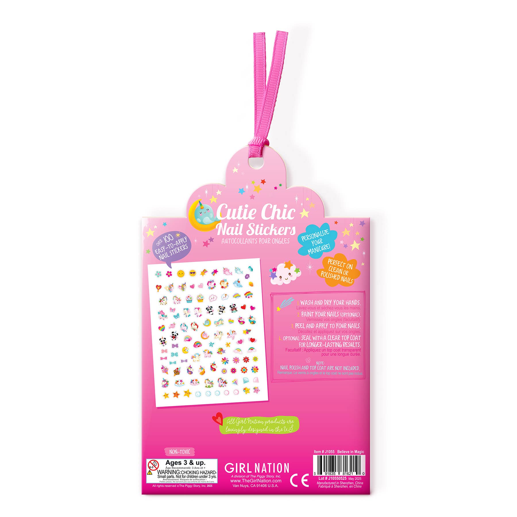 The Piggy Story | Gifts for Kids – Adesivo - Crianças e bebés por atacado – Autocolantes de Unhas Cutie Chic | Mais de 100 Autocolantes Acredita na Magia2