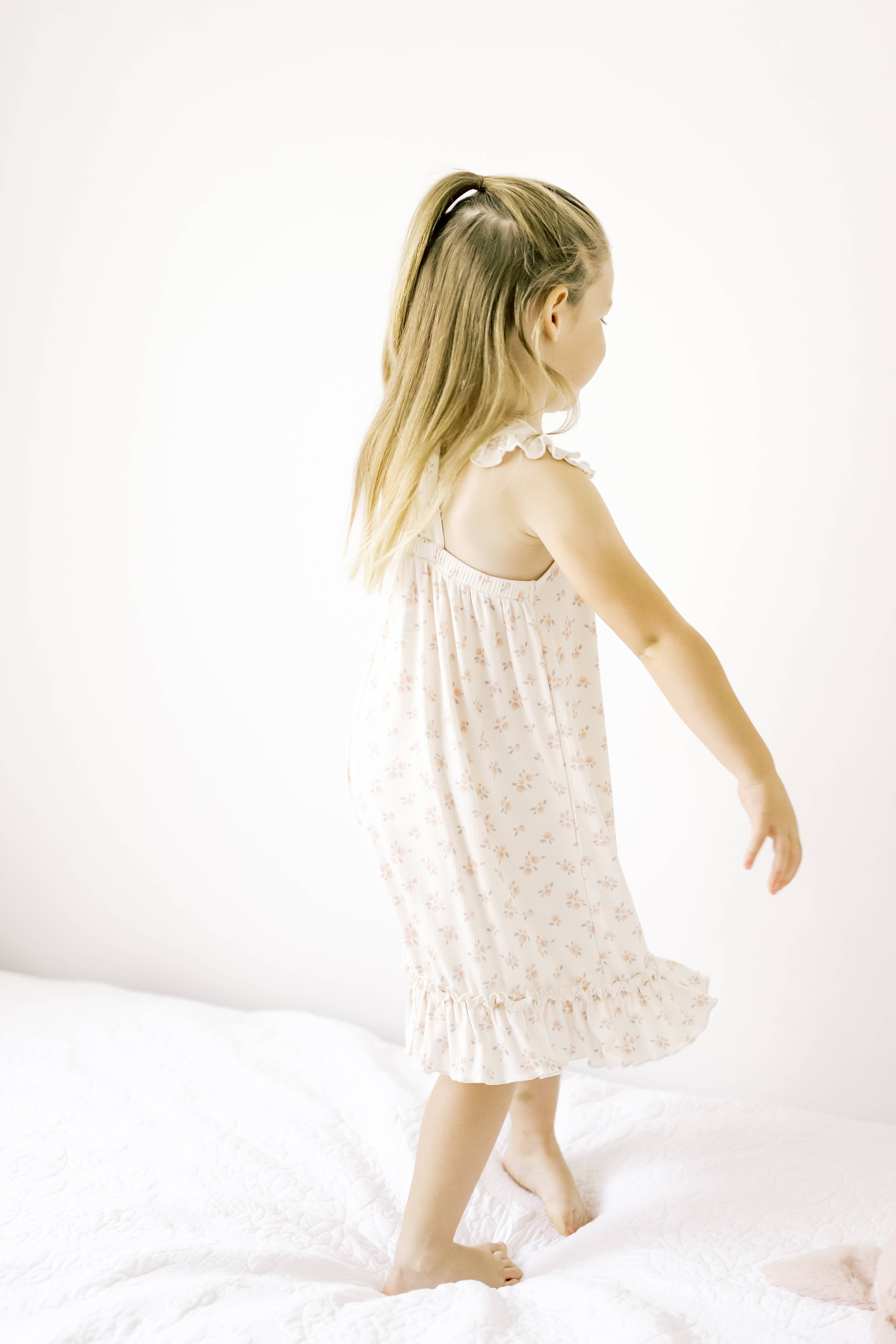 Dreamy Skies Baby - Wholesale Nightdress - Kids - Ribbed Bamboo Nightgown in Ellie Floral3