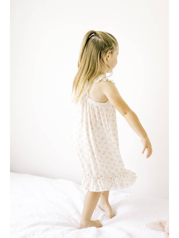 Dreamy Skies Baby - Wholesale Nightdress - Kids - Ribbed Bamboo Nightgown in Ellie Floral3