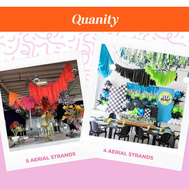 Oh My Darling Party Co - Wholesale Bunting/Garland - Custom Aerial Ceiling Fringe Strand3