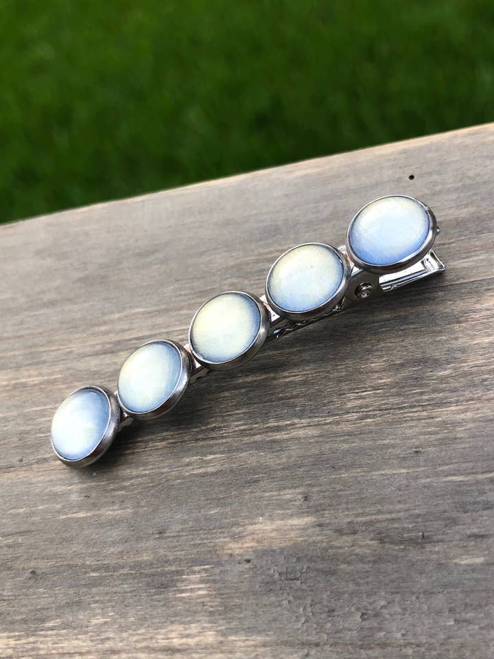 Iridescent Moonstone Hair Clip for wholesale by The Imprint Duo