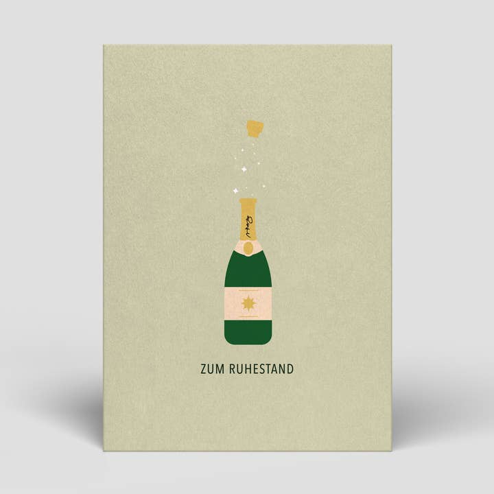 Postcard - Pension - Champagne bottle - No. 77 for wholesale by Naturbedacht