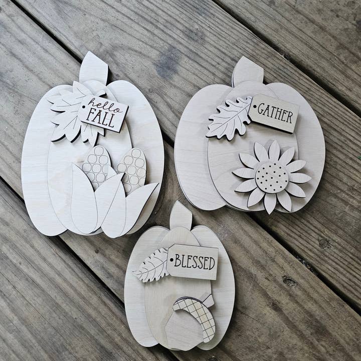 Fall Pumpkin Shelf Sitters for wholesale by Severini Designs