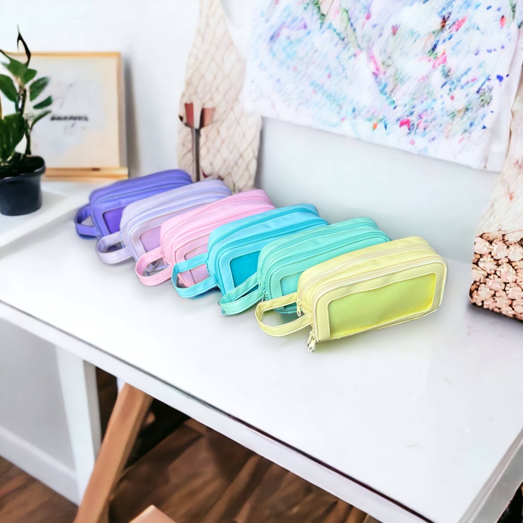 zizi&me - Vente Étuis/trousses à crayons - Pochette de rangement ITA avec fenêtre en vinyle transparent pour afficher les broches5