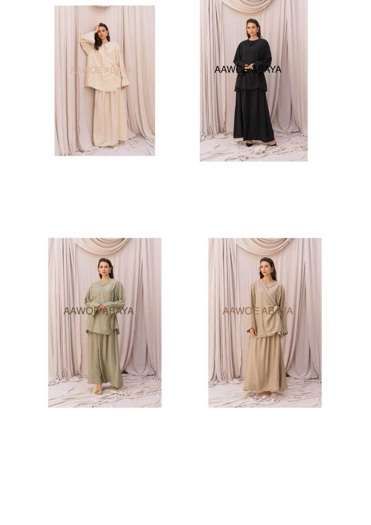 Aawoe Abaya - Wholesale Tops Set - Women's - Chic Set with Long Sleeves - 2422-EN17