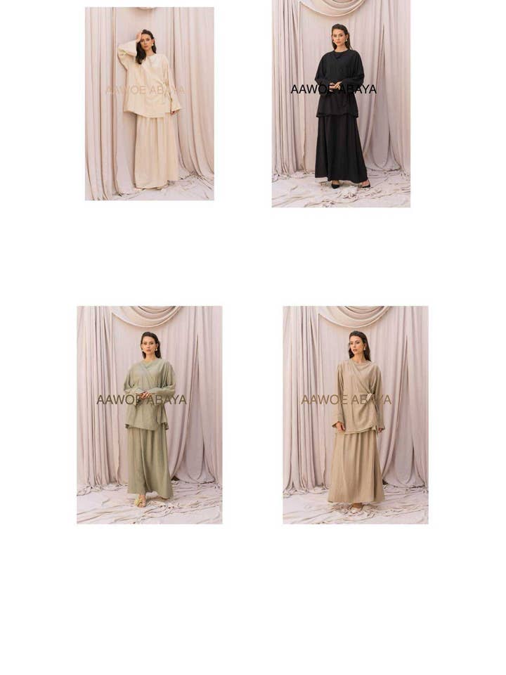 Aawoe Abaya - Wholesale Tops Set - Women's - Chic Set with Long Sleeves - 2422-EN17