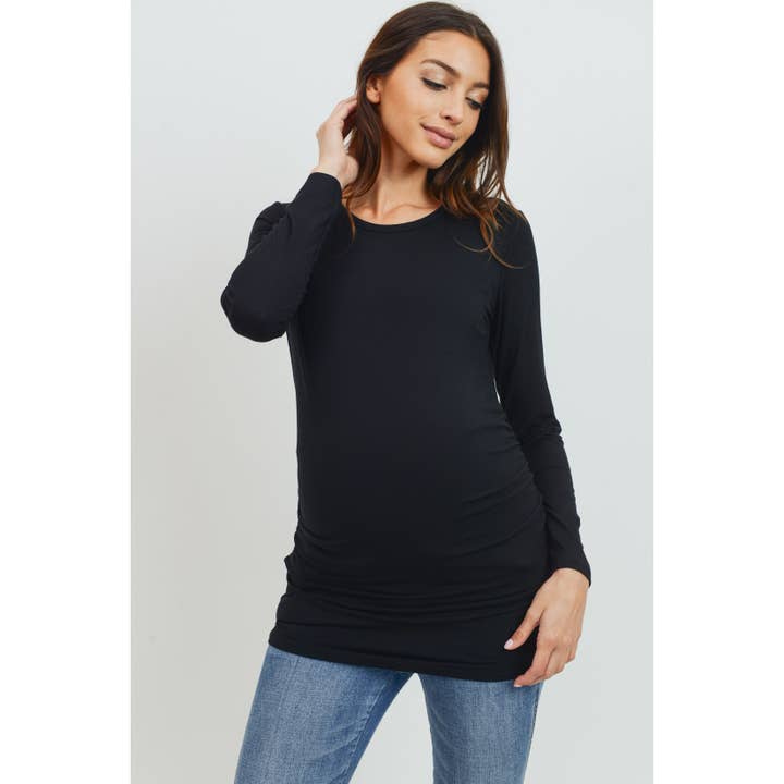 Hello Miz - Wholesale Top - Maternity - Long Sleeve Maternity Crewneck Knit Top