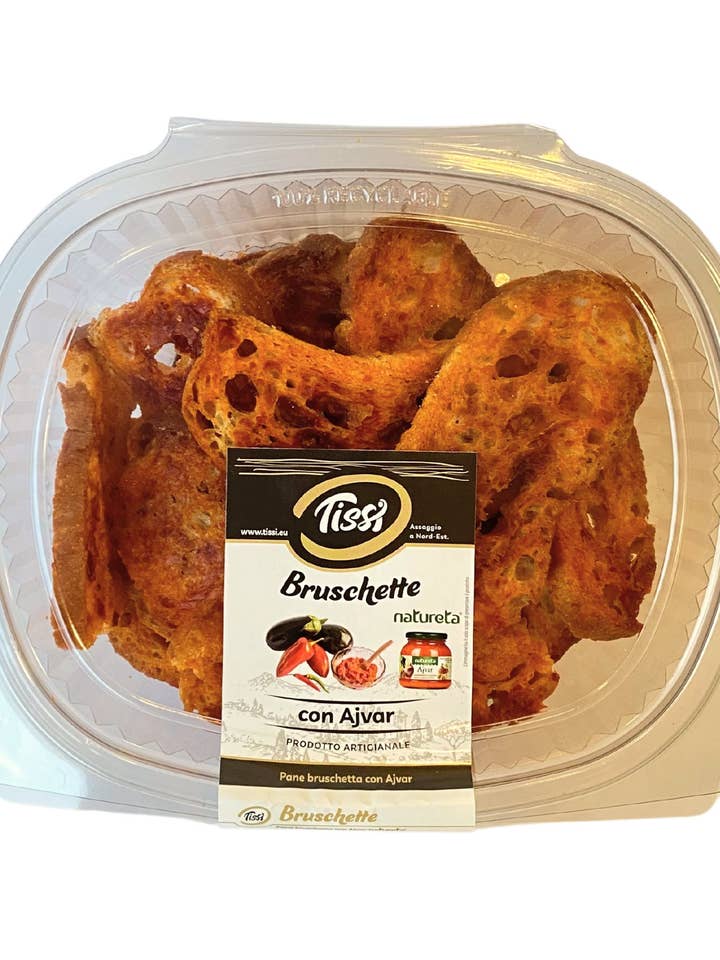 Bruschette all'ajvar -130 gr. per la vendita all'ingrosso da parte di CENTRO DOLCE FRIULI