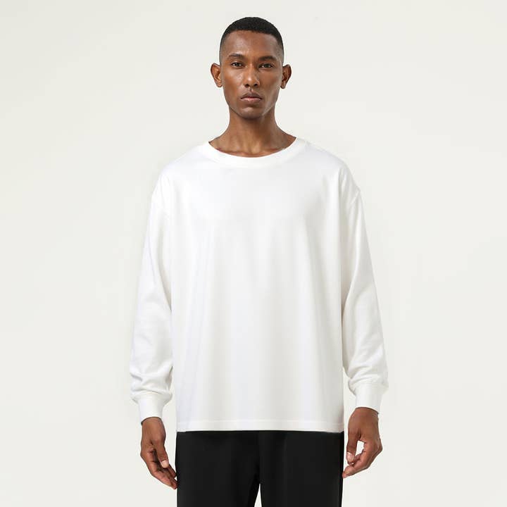 Men's Streetwear Cotton Loose Fitting Solid Pullover for wholesale by Sodalemon