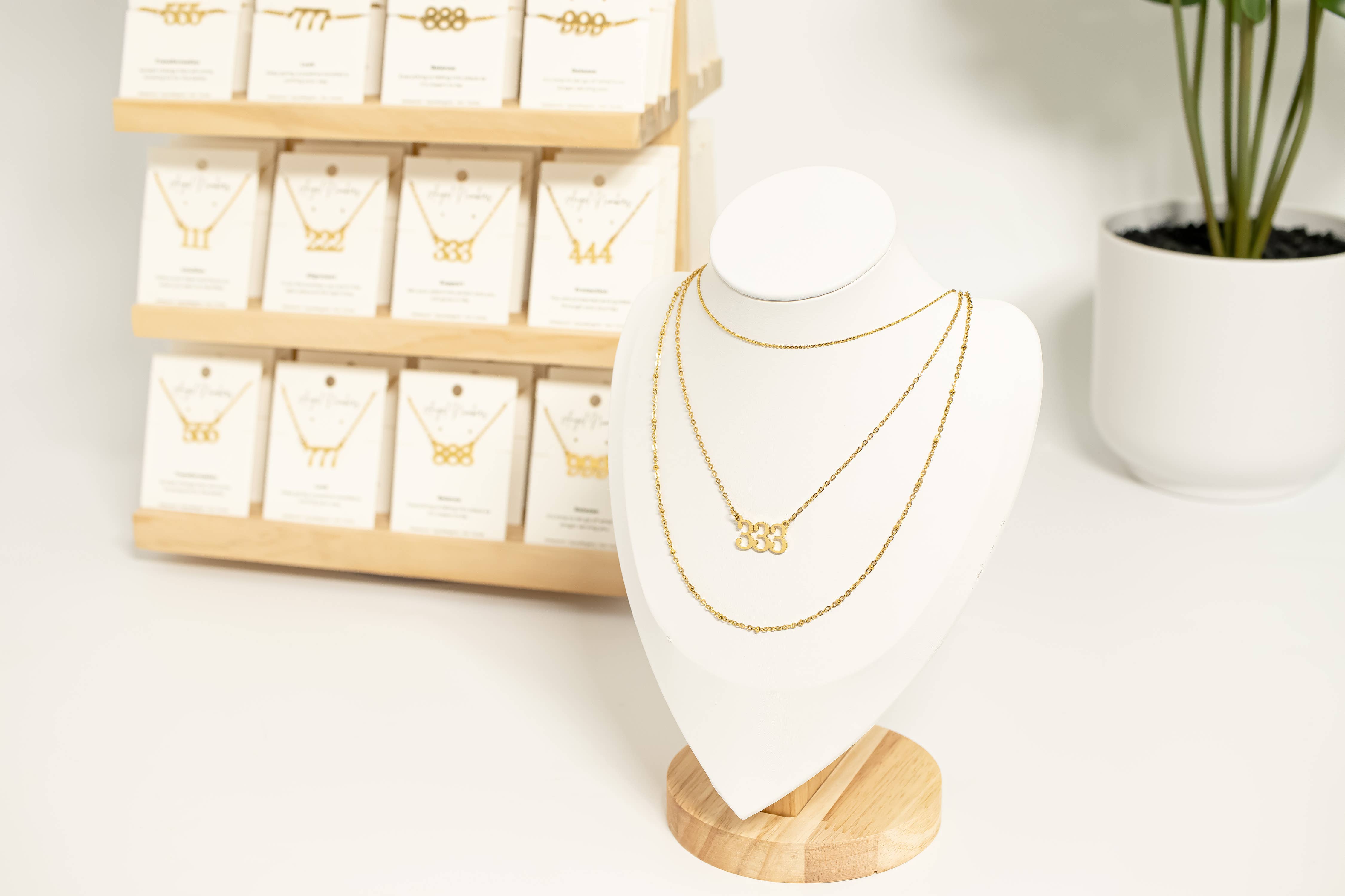 WJW – Suporte de joias e exposição por atacado – Cartões de Exibição de Números de Anjo (Colares, Brincos, Pulseiras)3