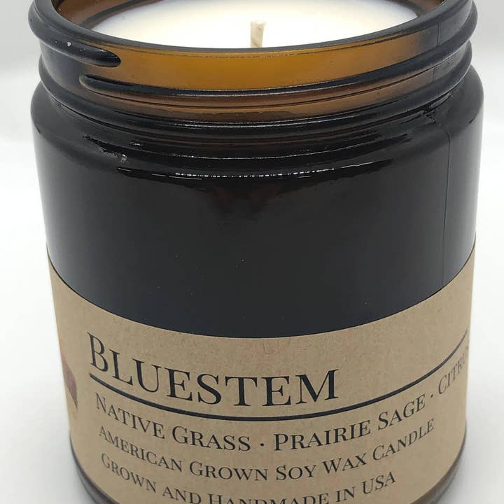VIAI Beauty - Wholesale Jar/Filled Candle - Bluestem Soy Wax Candle | 9 oz Amber Apothecary Jar4