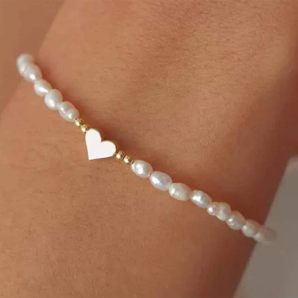 Blanc Bracelet de perles d'amour pour femmes en vente sur Faire0