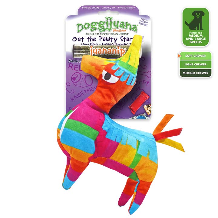 Doggijuana® Get the Pawty Started Llama Piñata Dog Toy for wholesale by SmarterPaw | Meowijuana & Doggijuana
