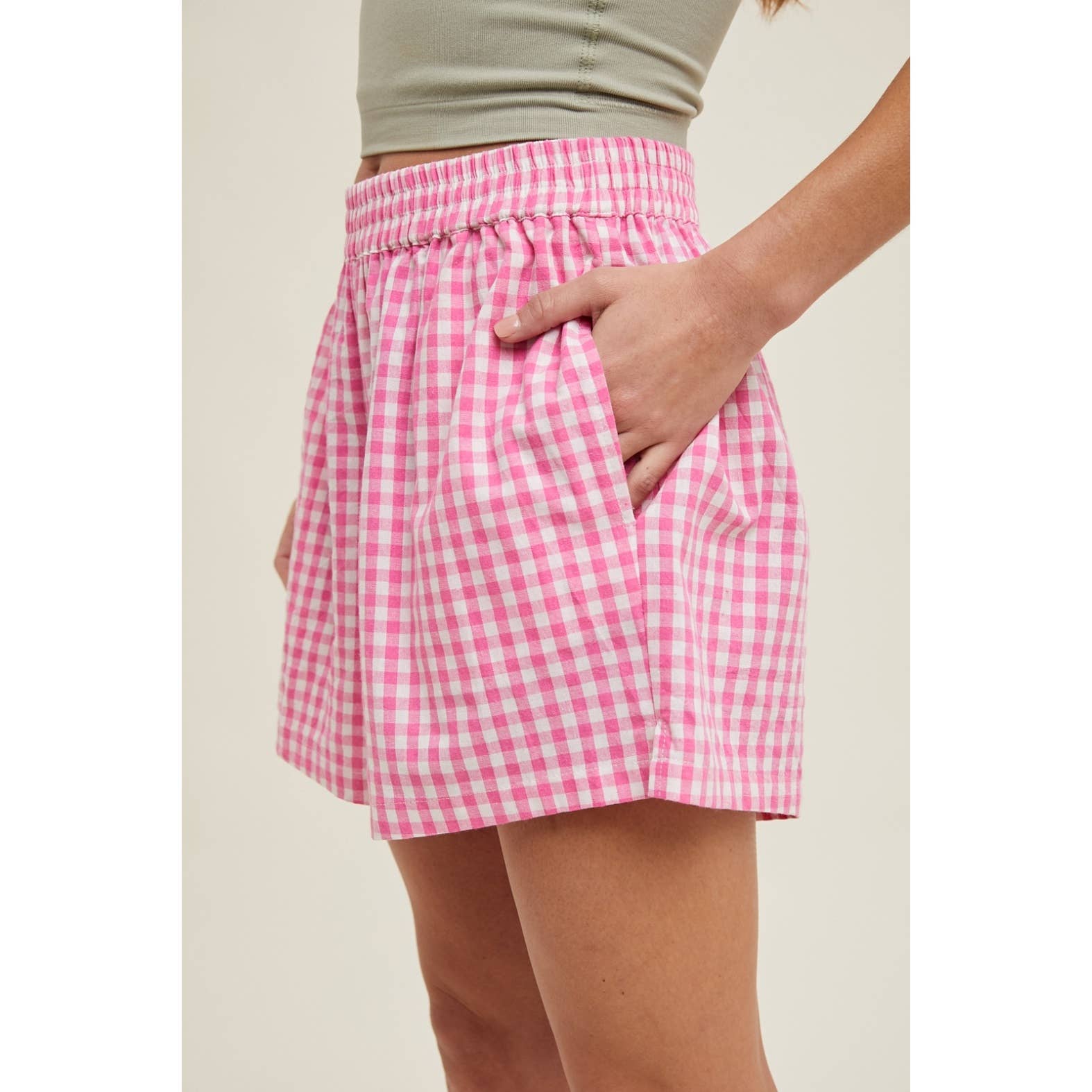 Apolline - Wholesale Shorts - Women's - Gingham Shorts Effortless Style Cozy Comfort0