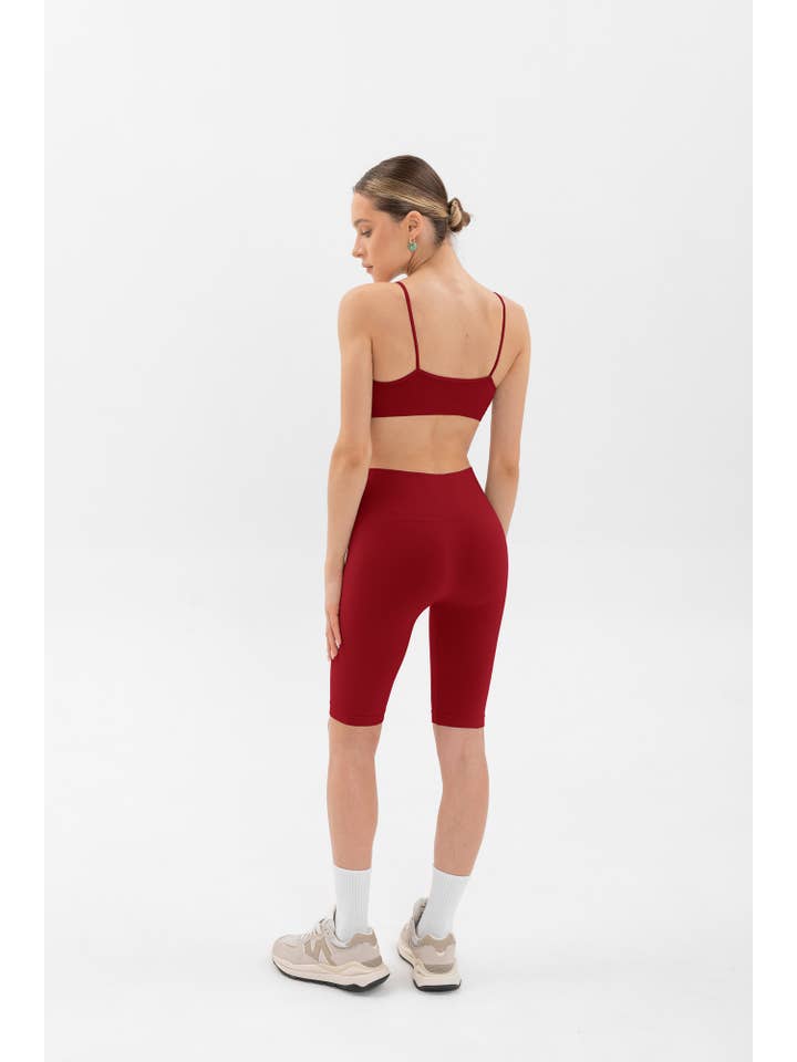 SIAWEAR - Wholesale Athletic Shorts - Women's - Leggings Bike Shorts 120 den. ROYAL RUBY Yoga Pilates 🇮🇹3