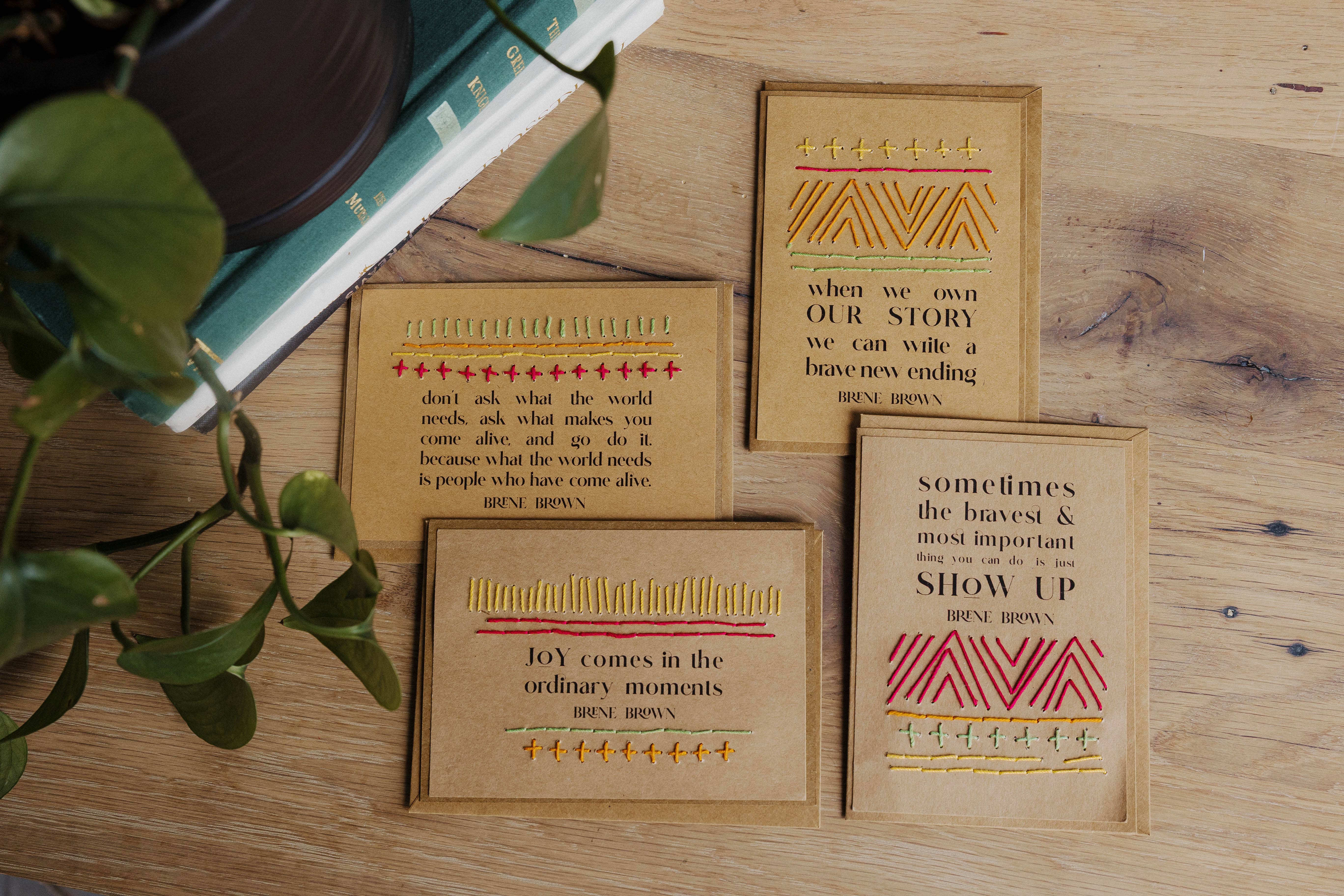 Rosie's Boutique Haiti - Wholesale Everyday Greeting Card - Come Alive (Brene Brown) Greeting Cards || Set of 4