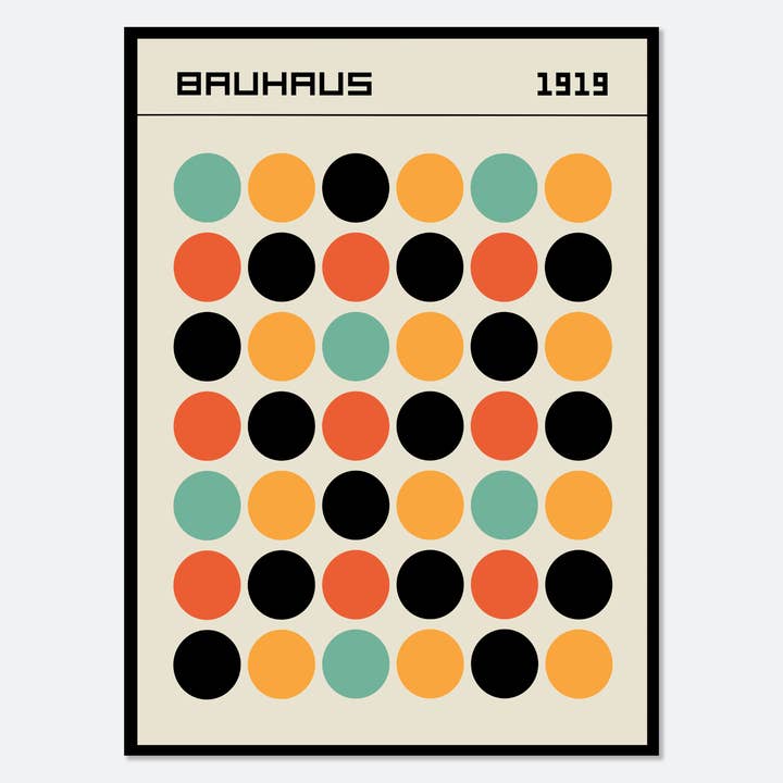 Bauhaus Geometric Dots 1919 Exposição Arte Print BH15 por atacado de Sugar & Canvas