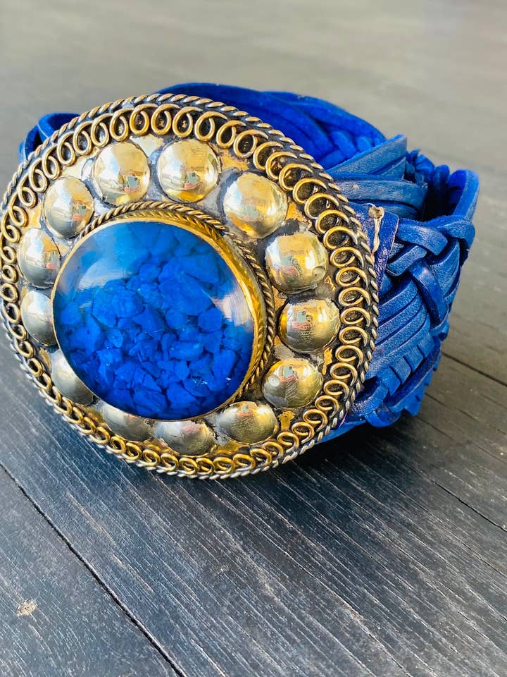 Cintos de tecido azul # MD por atacado de 1 Hide Bags