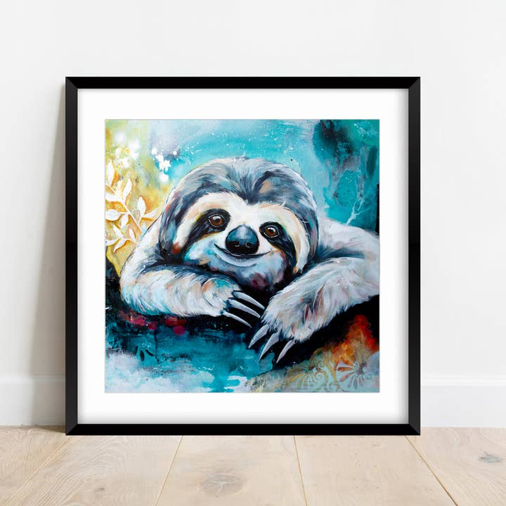 Luiaard - Schattige Dierenkunst - Wilde Dierenkunst - Jungle voor wholesale door Whitehouse Art