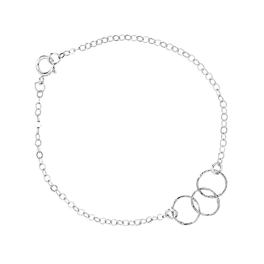 Ofina Jewelry - Wholesale Link & Chain Bracelet - Tiny Triple Diamond Cut Circles Bracelet4