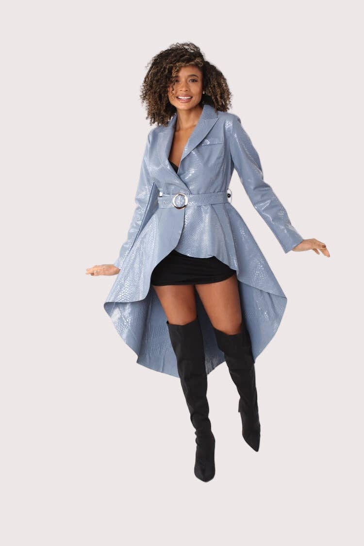 For Her NYC - Wholesale Coat - Women's - High-Low Belted Coat -820558