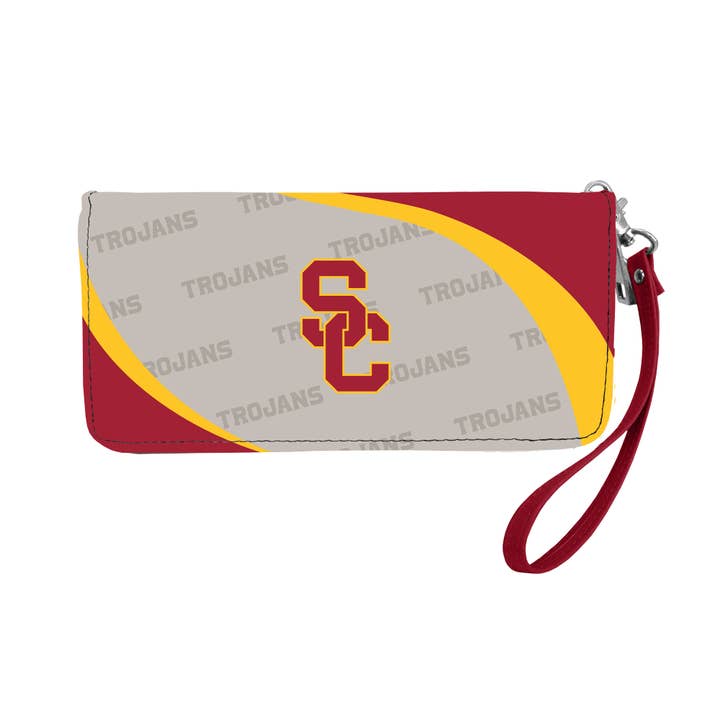 NCAA USC Trojans Curve Organizer Zip Wallet for wholesale by Little Earth Productions