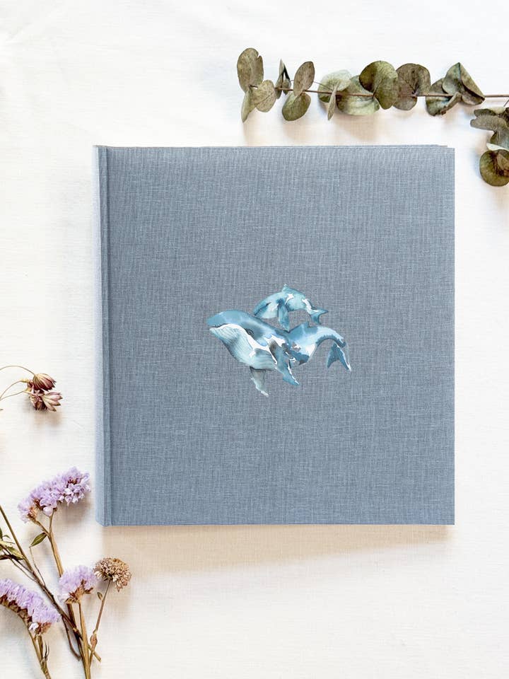 Ballena – MiniDei álbum de fotos de lino plomizo para venta al por mayor de MiniDei
