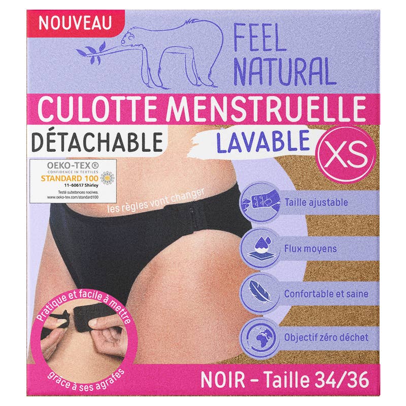 FRENCH TENDANCE - Wholesale Period Underwear - Women's - Detachable washable and reusable menstrual panties BLACK0