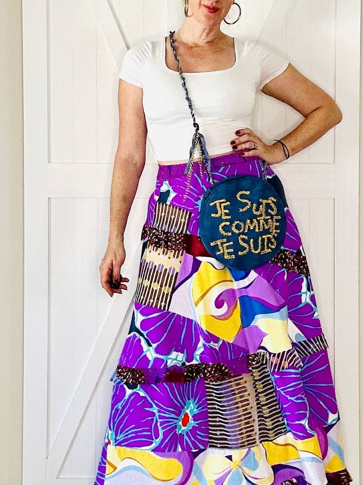 Aerial Clothing sRQ - Wholesale Skirt - Women's - Purple Pop Flounced Maxi Skirt7