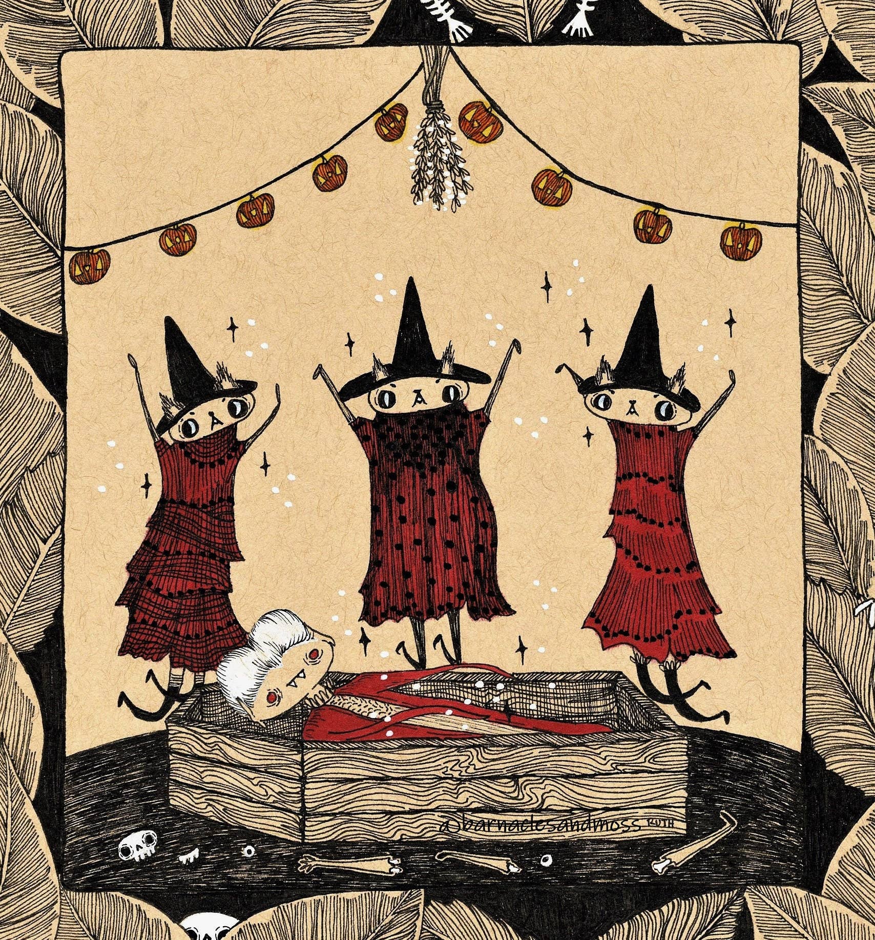 Barnacles and Moss – Impressão artística por atacado – Impressão de Arte Fina Cat Coven3