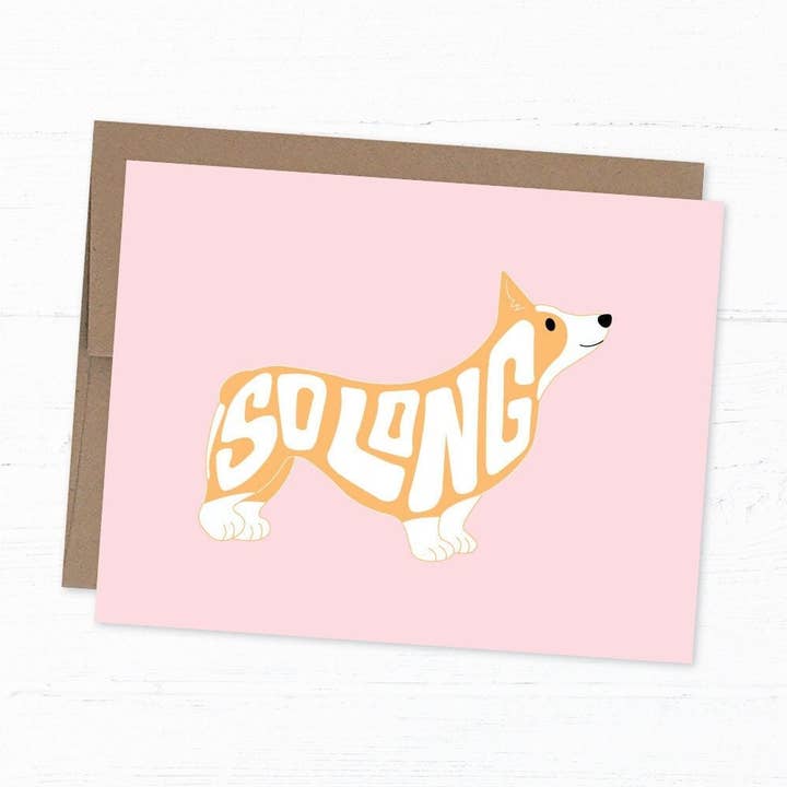 Corgi Goodbye & Funny Leaving Job Card for wholesale by corgicardco