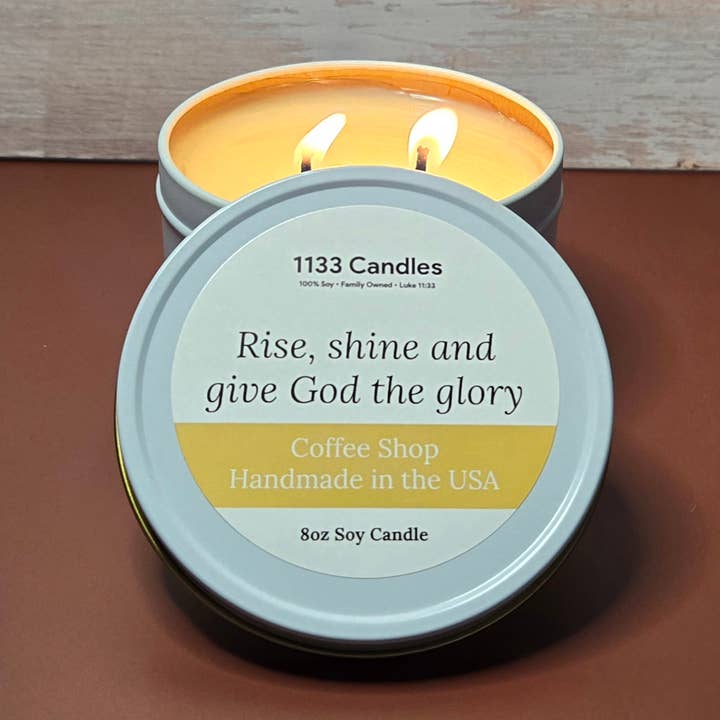 8oz Fall Candle | Rise and Shine | Coffee Candle for wholesale by 1133 Candles