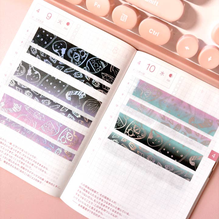 Washi Tape - 15mm/7mm Ghouls Foiled Washi Tape Set for wholesale by Parasol Paper