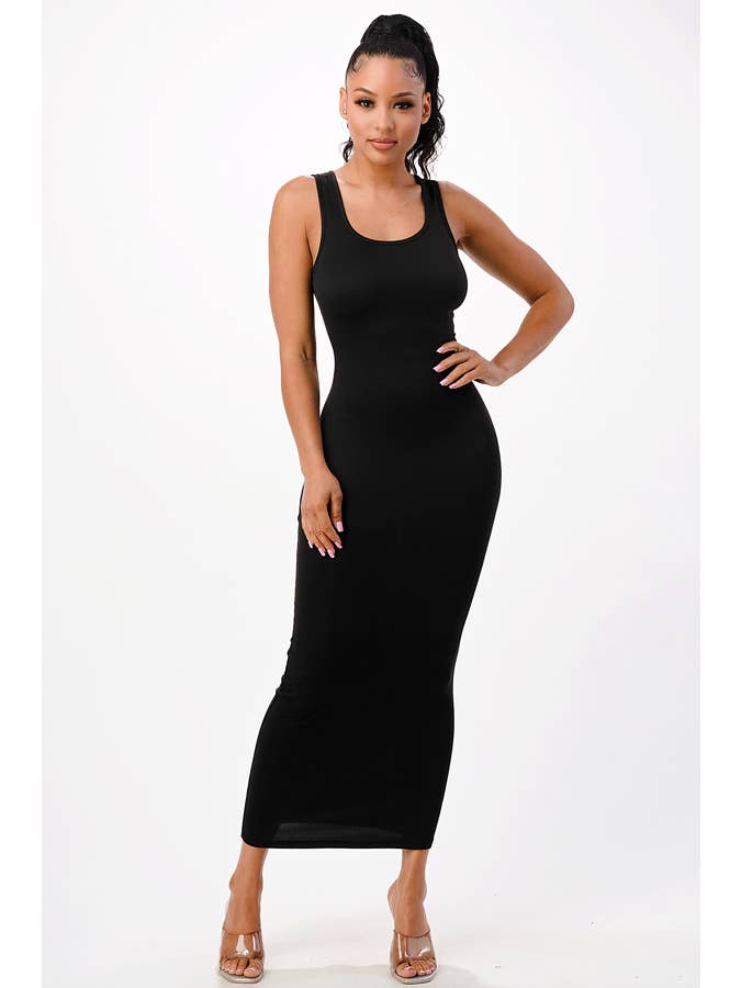 Lime All the Time – wholesale Klänning - Dam – Enfärgad muskel tank Maxi klänning