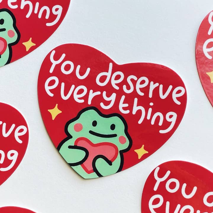 Ghostiekid - Wholesale Sticker - You Deserve Everything Frog Valentine's Day | Vinyl Sticker