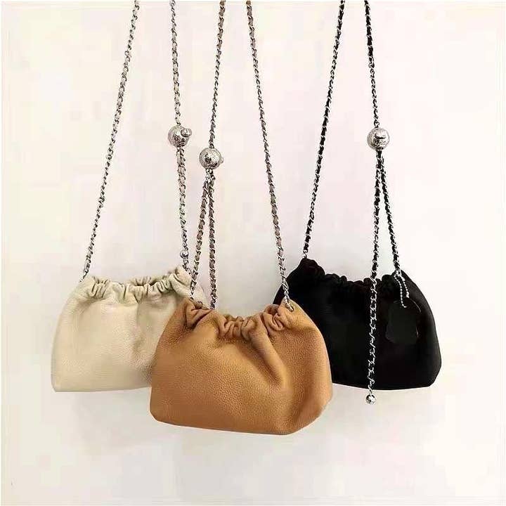 Borsa a tracolla in pelle con tracolla a catena PL24002 per la vendita all'ingrosso da parte di Pretty Persuasions