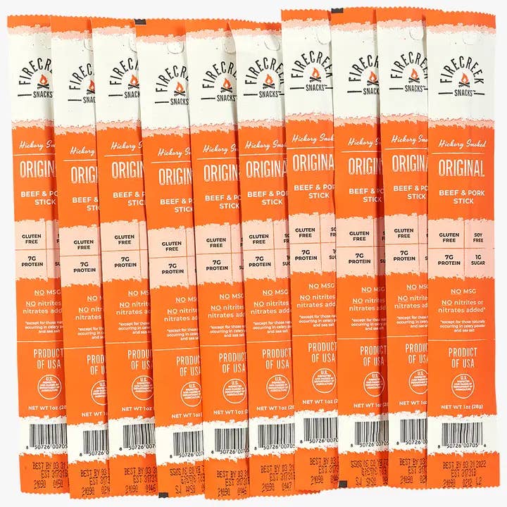 FireCreek Snacks - Wholesale Jerky - Original Snack Stix (Box of 20 - 1oz ea.)
