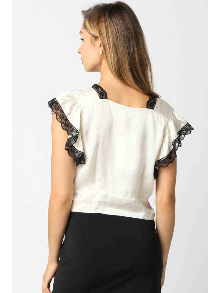 Olivaceous - Wholesale Blouse - Women's - Janiah Laced Top2