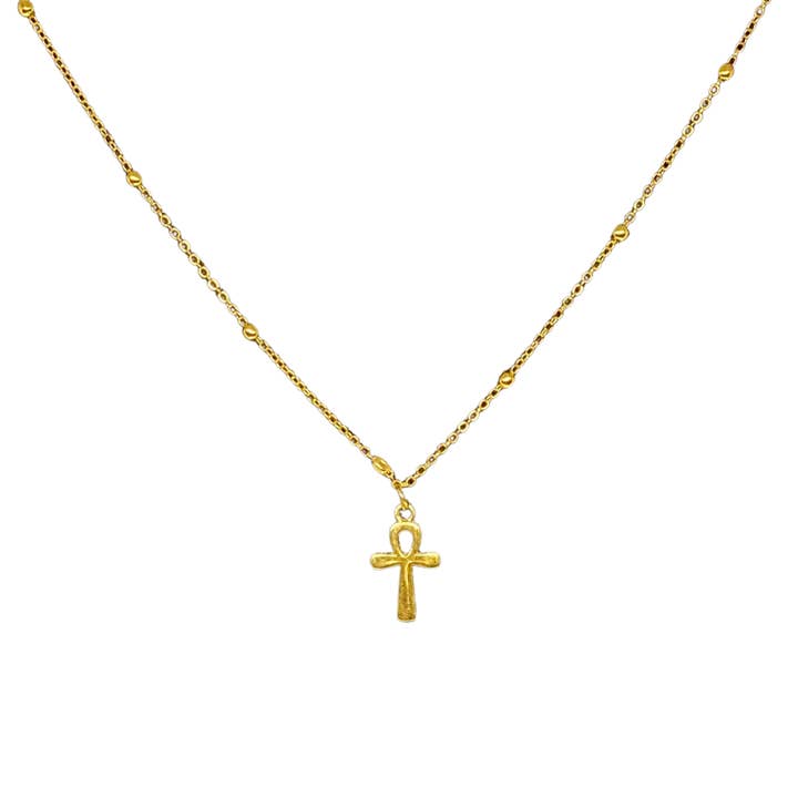 Gold Cross Choker - Gold Cross Necklace for wholesale by Anthologie, Co.