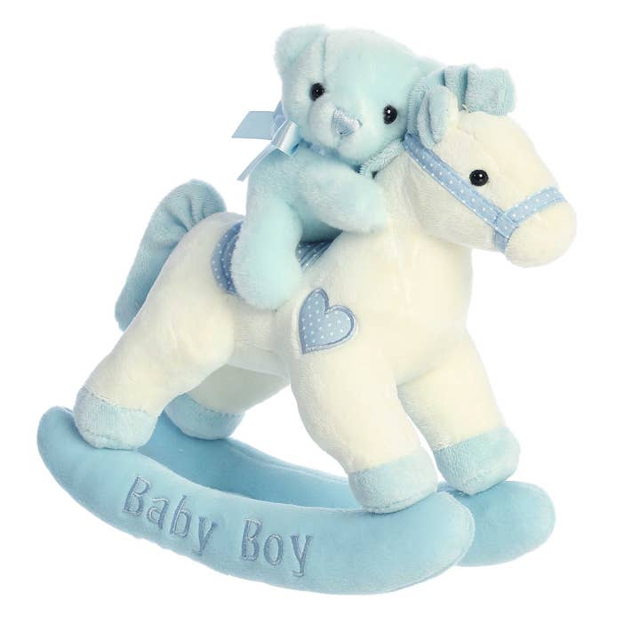 12" Baby Boy Rocking Horse™ Musical for wholesale by Ebba by Aurora Gift