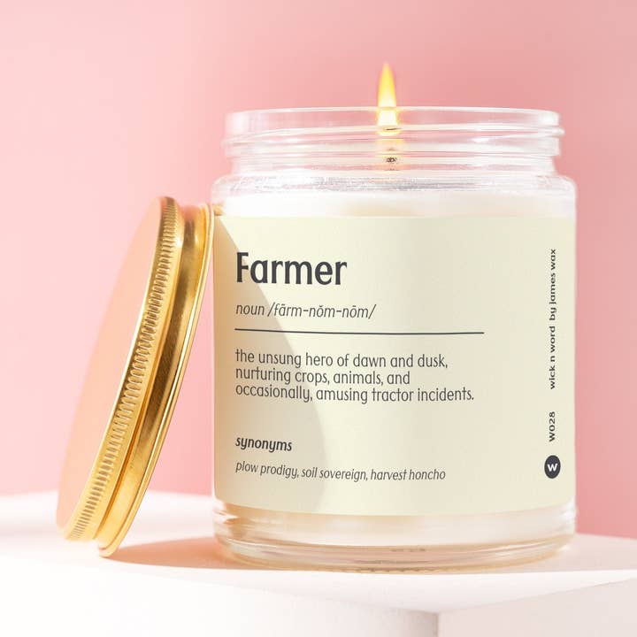 Personalized Farmer Gift Farmer Definition Candle Gift For Farmer Friend Best Farmer Funny Surprise Gift Holiday Gift W028 for wholesale by Wick n Word