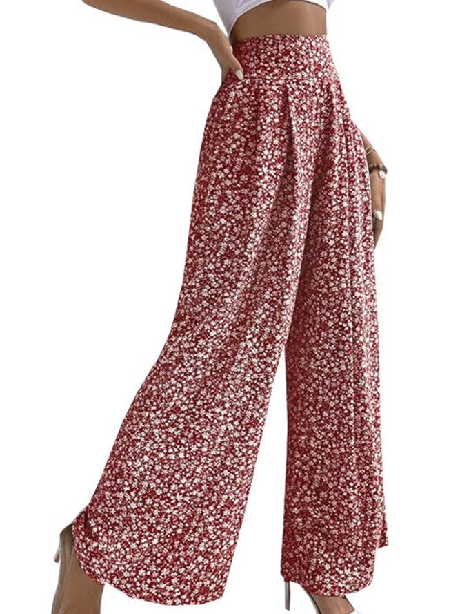 UNISHE - Wholesale Broek - Dames - Hoge Taille Wijde Pijpen Bloemenbroek ZK249114