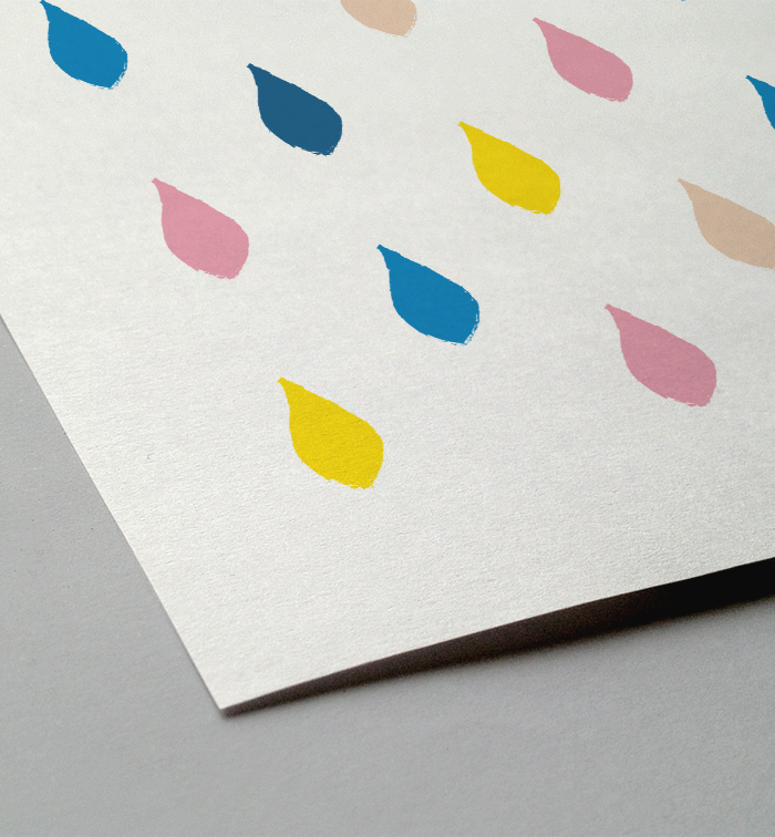 Karte Design Berlin - Wholesale Everyday Greeting Card - Everyday Card & Envelope – “Sunshower” (Pink Raindrops Pattern) 1