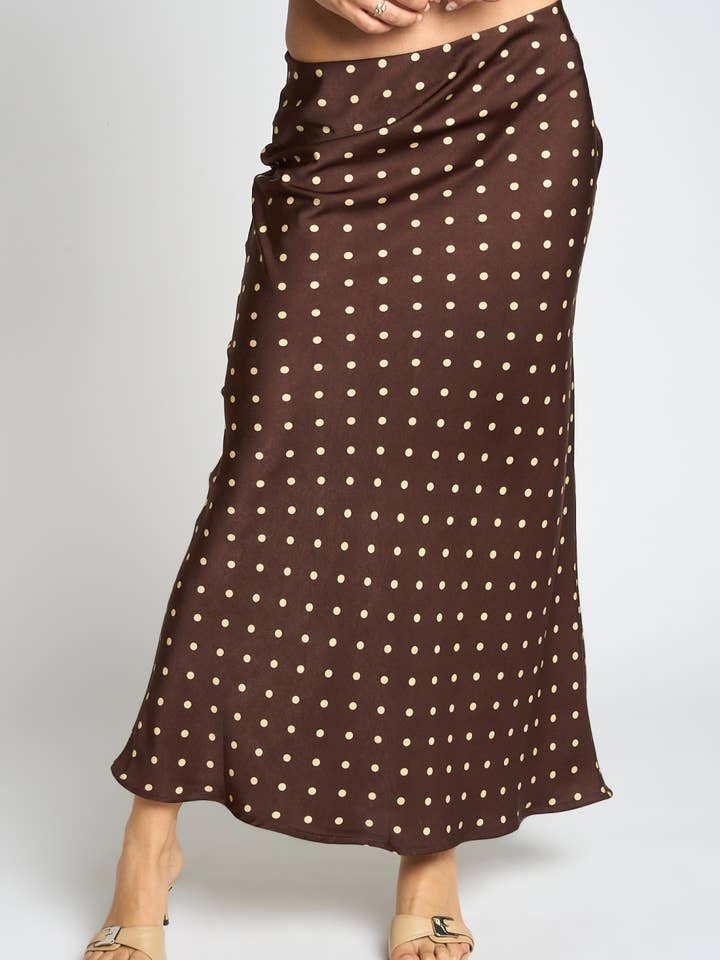 SATIN POLKA DOT BIAS SKIRT for wholesale by Sans Souci
