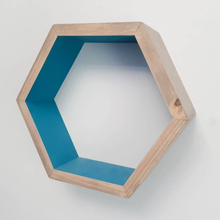 Hexagon Floating Shelf | Stylish & Functional | 16" Size for wholesale by Wood Chip Decor