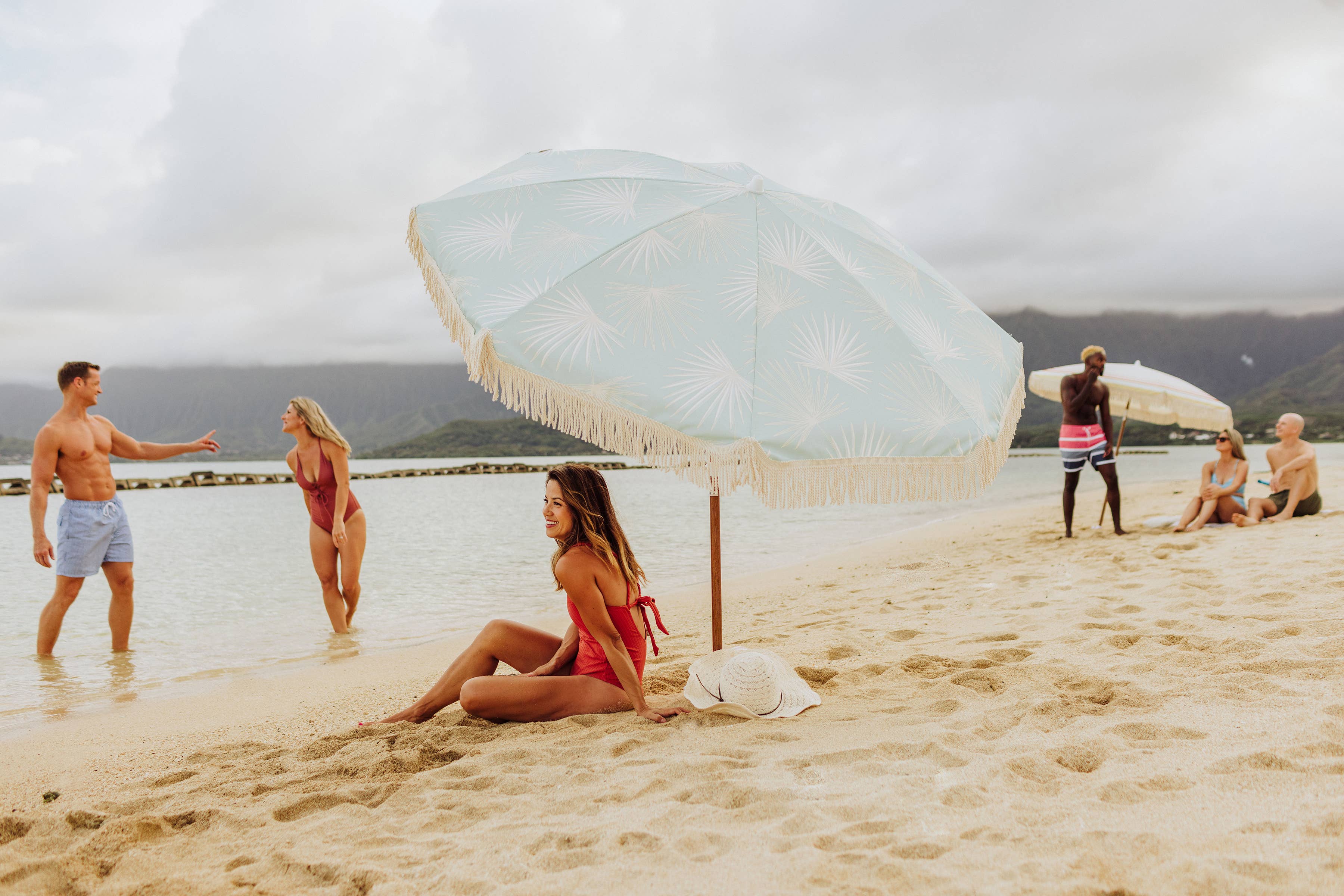 Beach State Summerland Beach Umbrella - Palm Beach for wholesale on Faire9